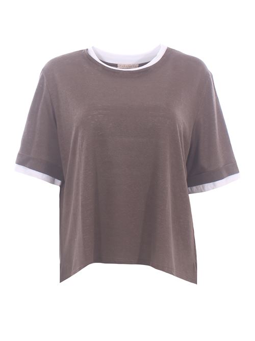 Linen T-shirt with a double-layered effect PUROTATTO | SS260151311069