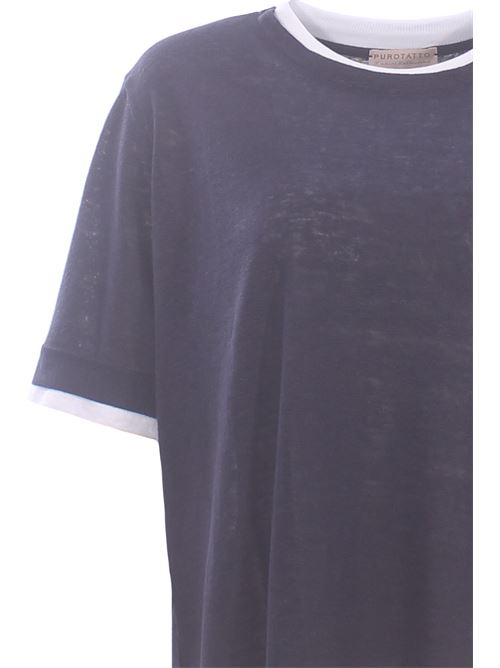 Linen T-shirt with a double-layered effect PUROTATTO | SS260151311682