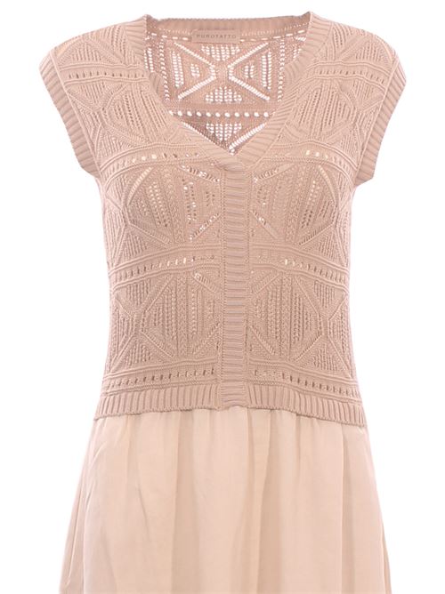 bimaterial linen dress PUROTATTO | SS26040413932