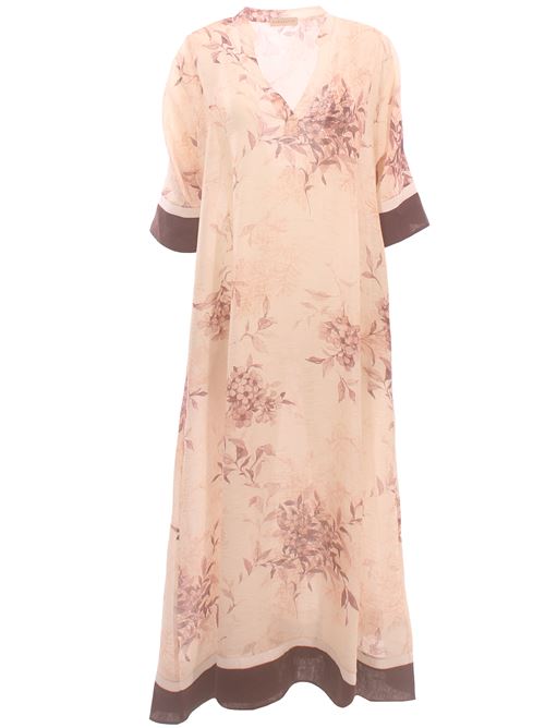 Abito lungo in seta garzata stampa flowers PUROTATTO | SS26050418364