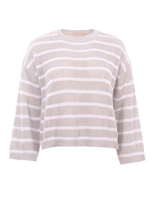 striped cotton crew neck PUROTATTO | SS260732408227