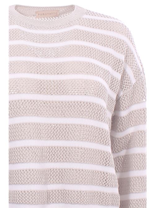 striped cotton crew neck PUROTATTO | SS260732408227
