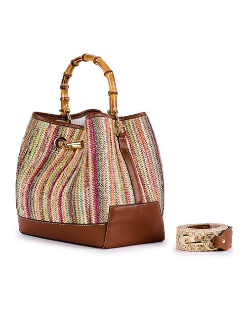Jacquard raffia bucket bag VIAMAILBAG | CAYOSMULTIM01