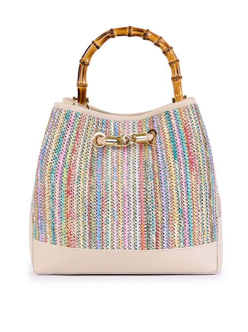 Jacquard raffia bucket bag VIAMAILBAG | CAYOSMULTIM02