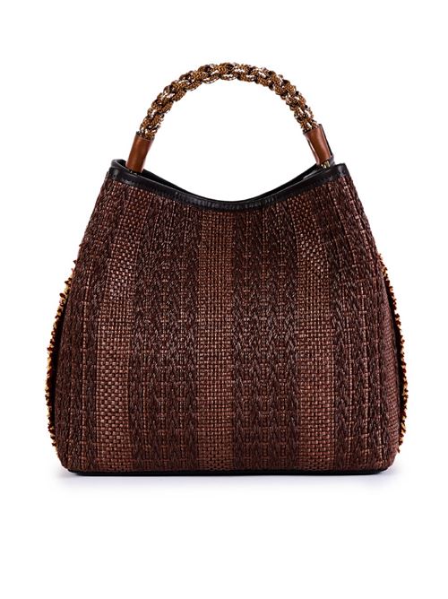 Jacquard raffia bucket bag VIAMAILBAG | CORALPOSHP03