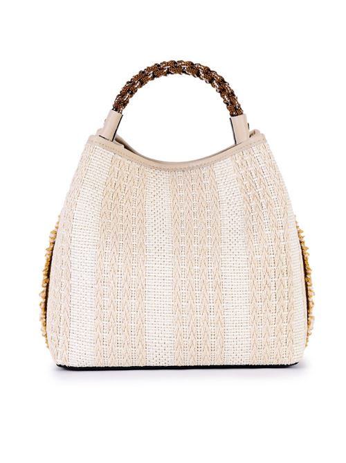 Jacquard raffia bucket bag VIAMAILBAG | CORALPOSHP05
