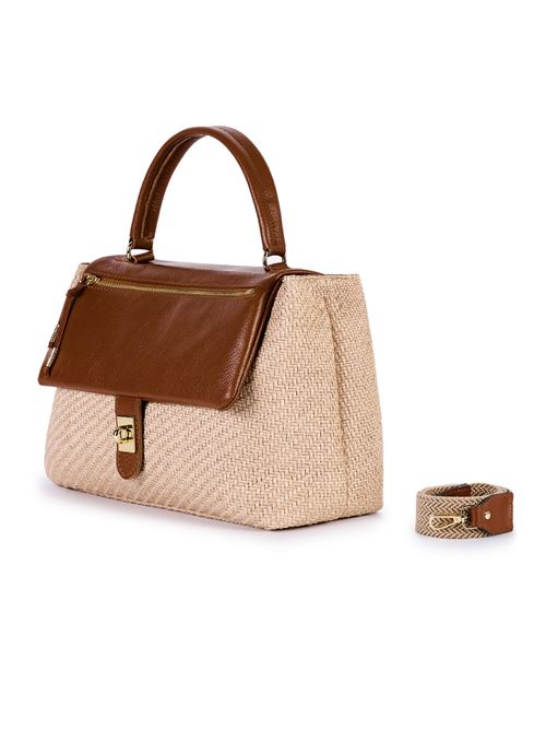 Raffia and leather handbag VIAMAILBAG | ISLARAFIAR01