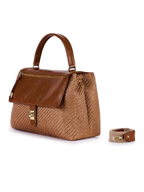 Raffia and leather handbag VIAMAILBAG | ISLARAFIAR02