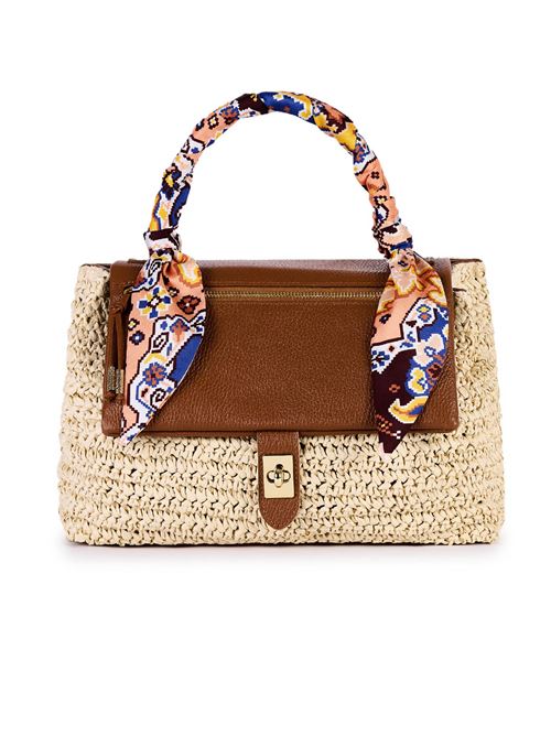 Raffia handbag with scarf VIAMAILBAG | ISLAUNITC01