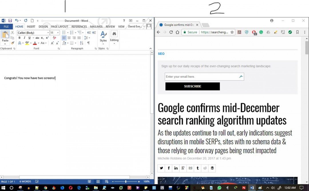 Split Display into Two Screens
