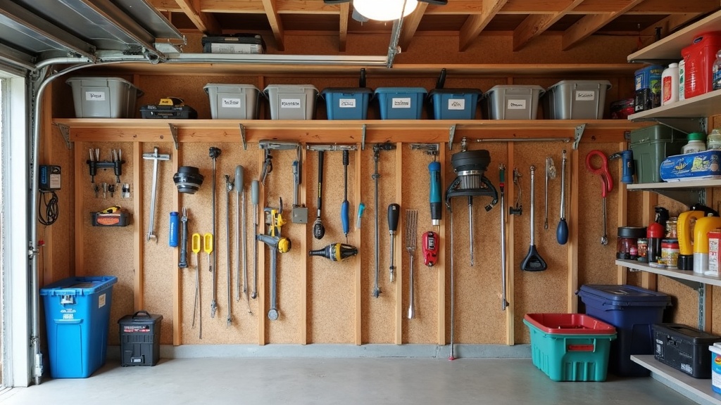 organized diy garage with tools and storage solutions