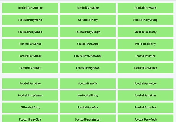 lean domain search football party name results example