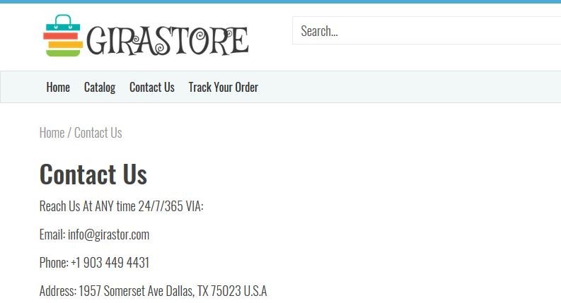 Contact Information for Girastor.com