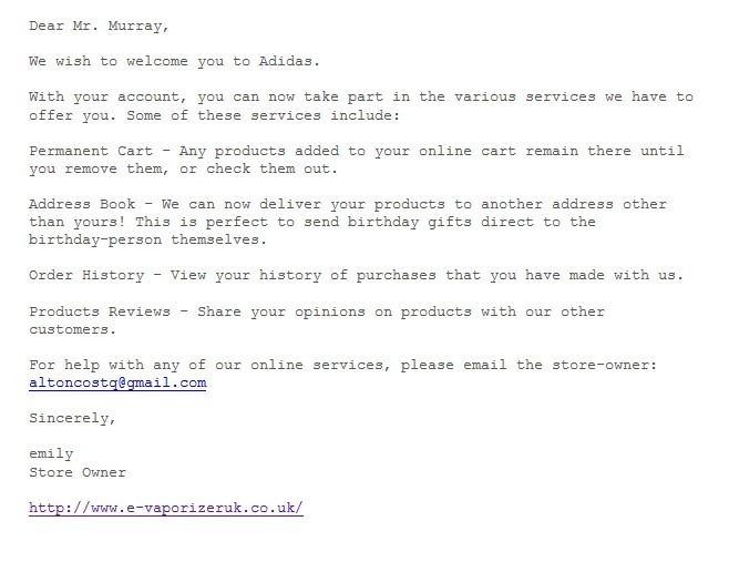 The Email I Recieved