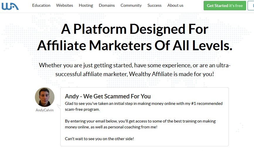 Myself on Wealthy Affiliate