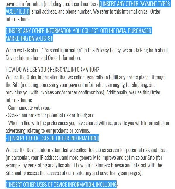 Privacy Policy Errors