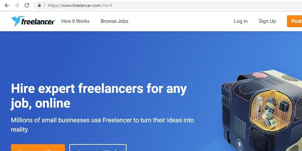 Freelancer.com's Main Page