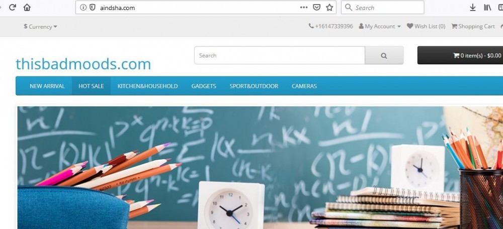 Aindsha.com's main page