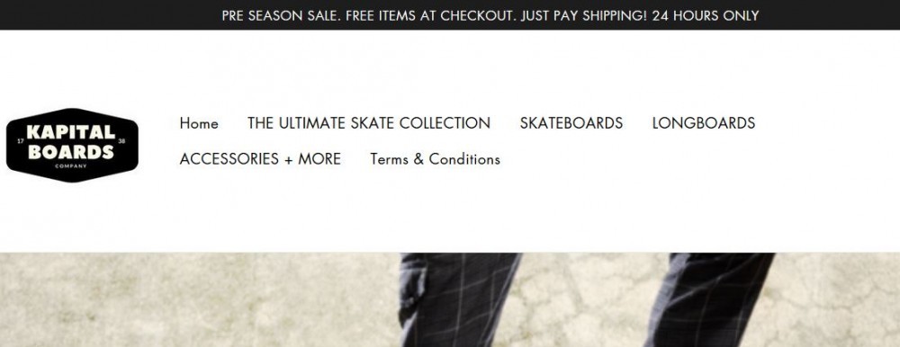 Kapital Boards Shop's main page