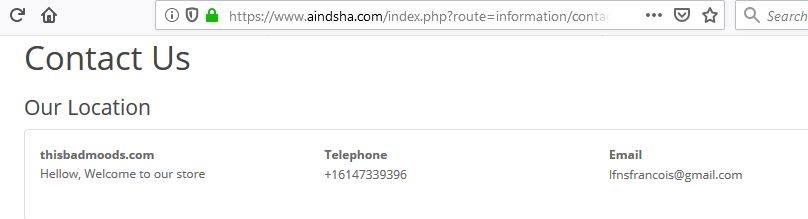 Aindsha's Contact Info