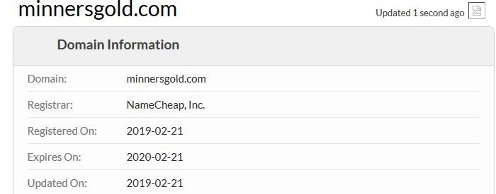 How Old Is MinnersGold.com?