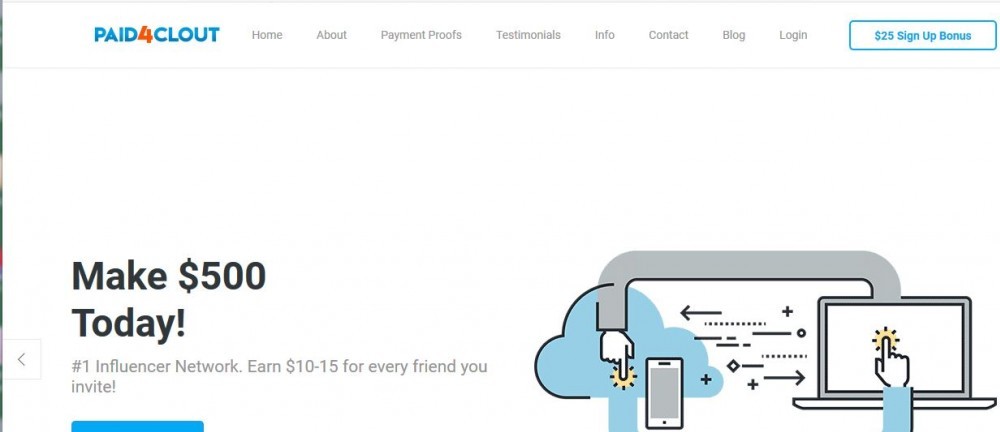 Paid4Clout's Main Page