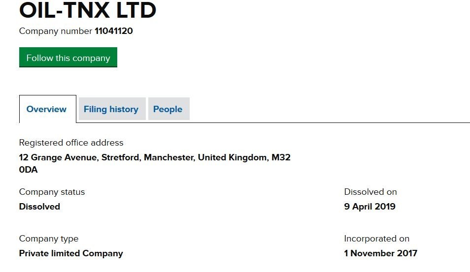 Oil-TNX LTD Business Info