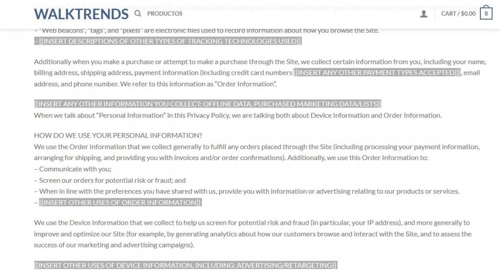 Privacy Policy Issues