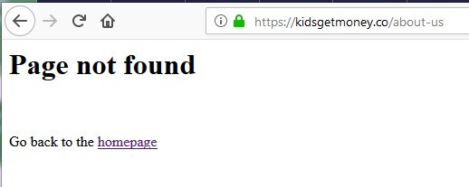 About Us Page Not Found