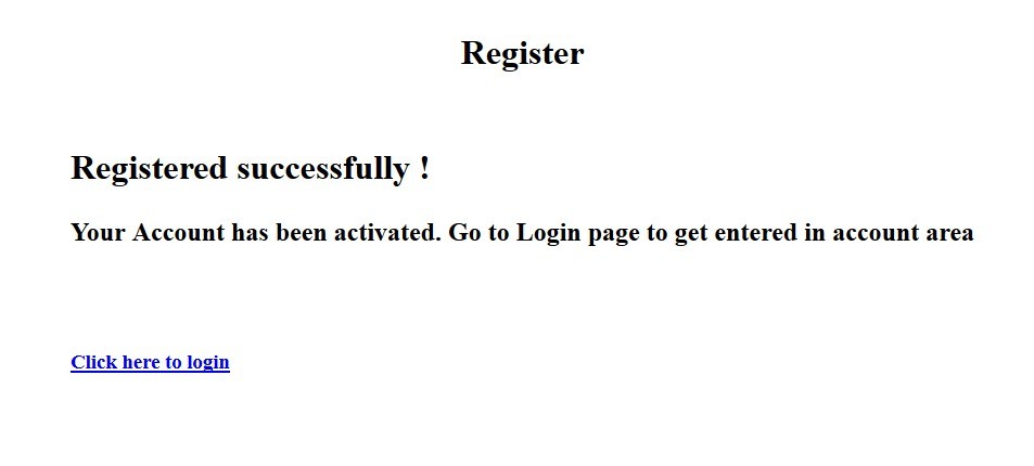 Registering Was Successful!