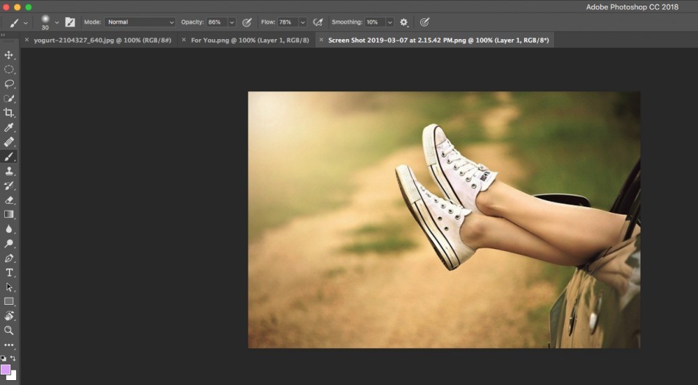 opacity tool bar in photoshop