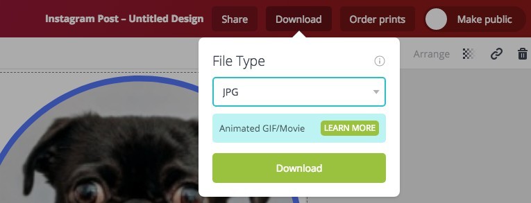 How To Create A Round Image In Photoshop - Canva Download JPEG