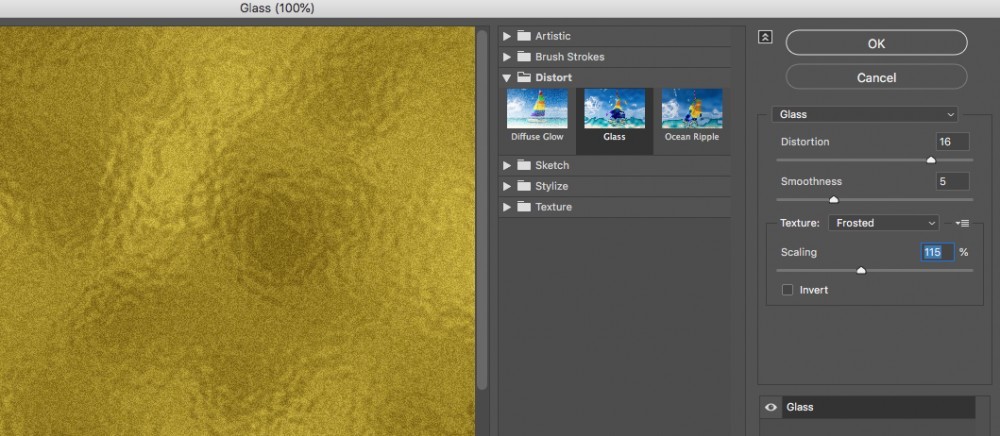glass and distortion in photoshop