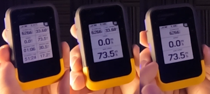 Garmin eTrex SE Data Field Size