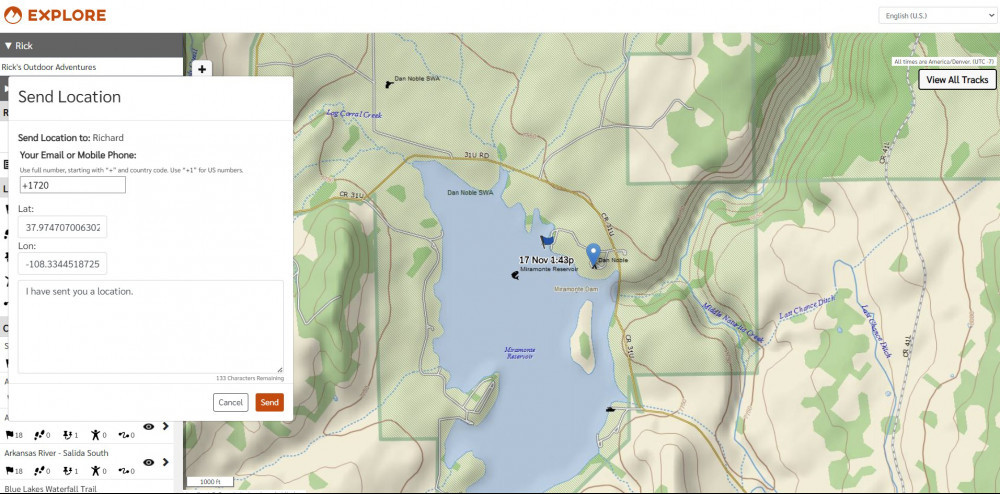 Send Location from MapShare