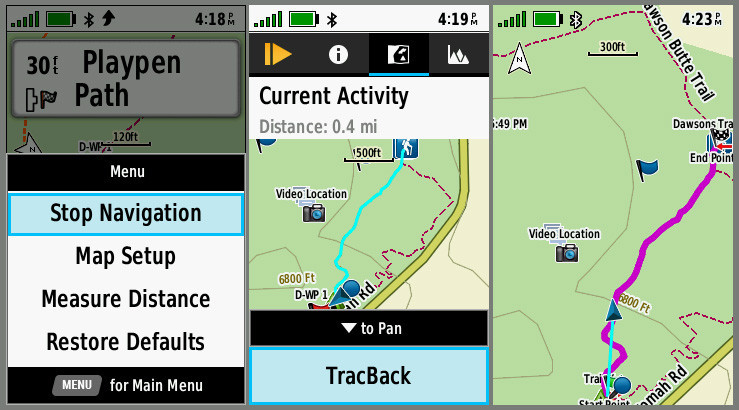 Garmin GPSMAP 66i TracBack after Navigation Garmin GPSMAP 66i TracBack after Navigation