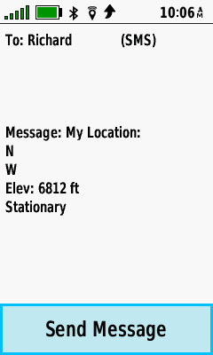 GPSMAP 66i Send the Location Message