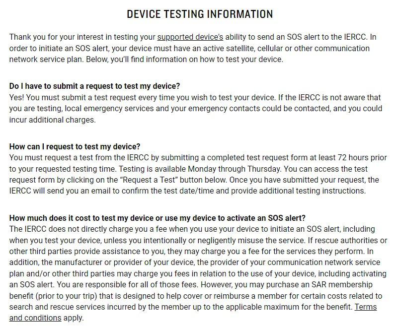 IERCC Device Testing Information IERCC Device Testing Information