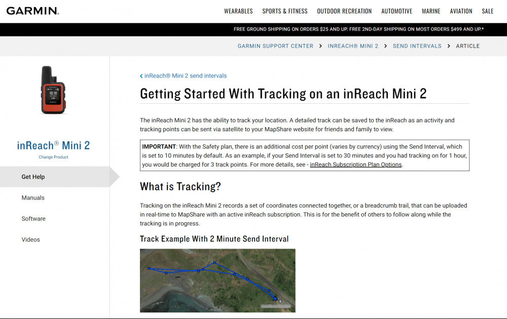 Support.Garmin - Information on Tracking