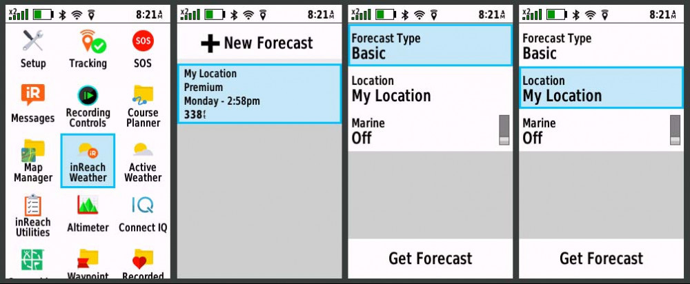 Garmin inReach Weather Forecast