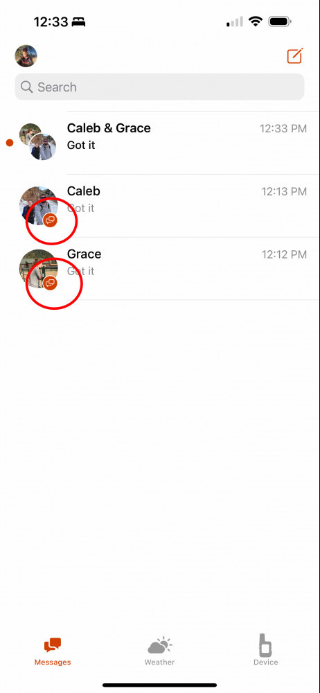 Orange ICON When the Messenger App is Downloaded Orange ICON When the Messenger App is Downloaded