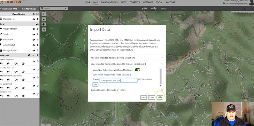 GPX Import options GPX Import options