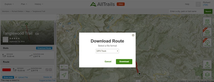AllTrails Colorado - Download Route