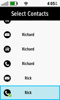 GPSMAP 66i Select the Contact