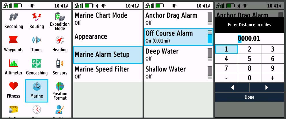 Garmin GPSMAP 67i Marine Menu
