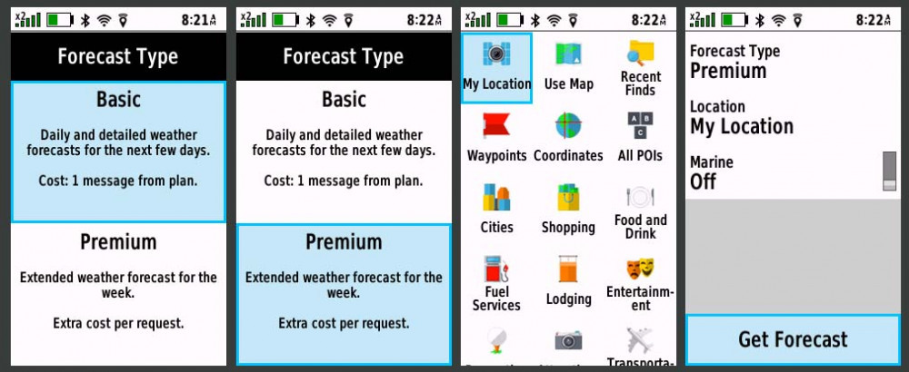 Garmin GPSMAP 67i Weather Forecast