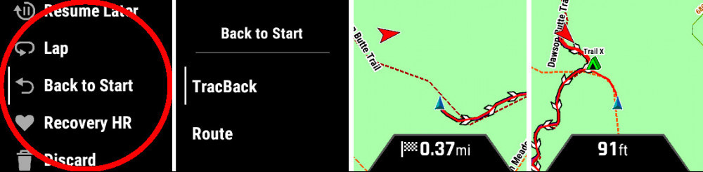 Garmin Fenix Sapphire TracBack to Start Garmin Fenix Sapphire TracBack to Start