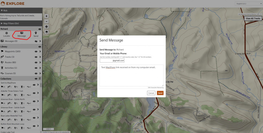 Explore Map with New Message