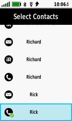 GPSMAP 66i Select the Contact