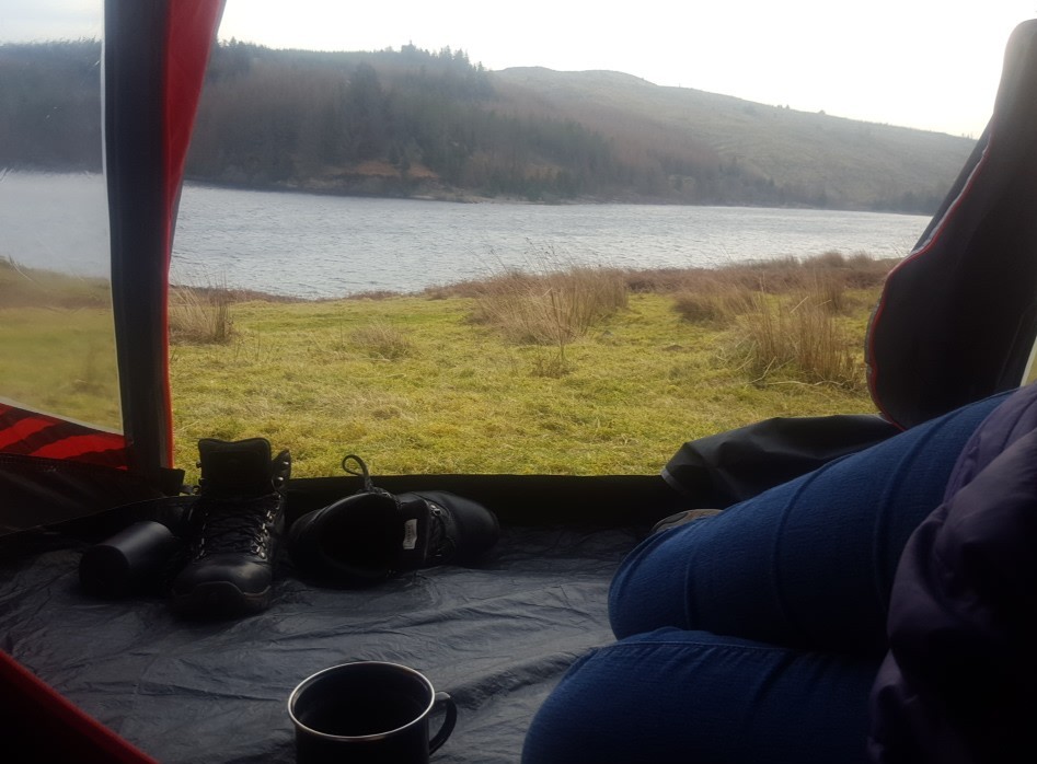 view from tent porch